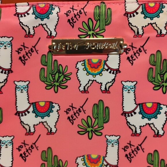 CUTE Betsey Johnson LLAMA CACTUS tote - Picture 1 of 5
